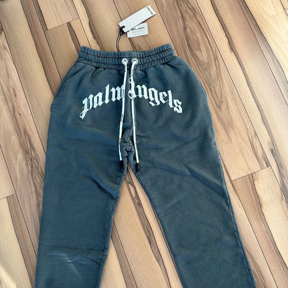 Palm Angels Curved Logo Men's Sweatpants Authentic